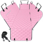 Waterproof Dog Car Seat Cover for Back Seat, Pet Hammock-S, Pink/Grey | Durable waterproof hammock with nonslip design & storage pockets. Protects seats from scratches, fits cars, SUVs & trucks.