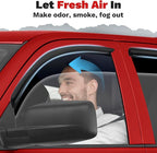Ram Rain Guards - Window Visors for 2002-2008 Dodge Ram 1500/03-09 Ram 2500/3500 Quad Cab,Outside-Mount Tape-On Side Window Wind Deflectors for Ram Accessories,Vent Visors Shades