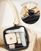 Clear Sunscreen Bags For Beach Pool,Waterproof Mini Sun Bag Travel Toiletry Makeup Bag,Travel Beach Pool Summer Essentials SPF Bag For Women Girls(Mini Black)