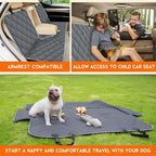 Dog Car Cover for Back Seat Pet Car Seat Cover Protector Waterproof Rear Seat Cover Nonslip Bench Car Seat Cover fits Middle Armrest for Most Cars Trucks SUVs (53” Width) - Grey