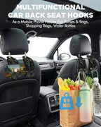 Purse Holder for Car, 2 Pack Heavy Duty Purse Hanger for Car, PU Leather Car Seat Hooks for Purses and Bags, Cute Moon Headrest Organizer for Handbags & Backpacks