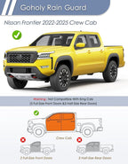 in-Channel Window Rain Guard for Nissan Frontier 2022-2025 2026 Crew Cab Rain Guards Side Truck Window Visors Low Profile Vent Visor Window Deflectors Vent Shades Car Accessories-4pcs