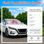 Car Windshield Sun Shade, Universal Fit Compact Sedan SUV, Pink Plaid Bow | 59 x 27.5" Car Sun Visor, Foldable Front Window Sunshade, UV Heat Protection, Girly Bow Series