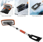 Snow Brush and Detachable Ice Scraper,Car Snow Scrapers Aluminium Alloy Ergonomic Handle Efficient Snow Removal Snow Broom Ice Scraper for Car Windshield (Orange)