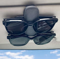 2 Pieces Sunglass Holder for Car Visor Clip, Magnetic Leather Eyeglass Hanger Clip for Car, Square Car Visor Accessories (Black)