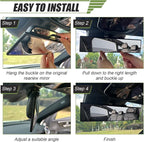 Rear View Mirror, 12 Inch Universal Wide Angle Rear View Mirror Accessories Panoramic Convex Clip-on for Cars, SUVs, Trucks, Vehicles
