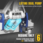 3 Ton Floor Jack Full Aluminum Ultra Lightweight Quick Rise Racing Floor Car Jack with Dual Pump Fast Lifting Low Profile Jack for Vehicle,6600 lbs Capacity