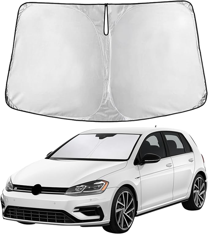 Windshield Sunshade Compatible for Volkswagen VW Golf MK7 2013-2016 2017 2018, Sun Visor for Front Windshield & Window Sun Shade Cover, UV Heat Blocker & Protector, Car Accessories