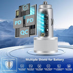 USB C Car Charger, 2Pack 3Port 67W Dual USB-C&USB-A Car Power Cigarette Lighter USB Charger 3 in 1 PD/QC Type C Car Charger Fast Charge for iPhone 17 17 Pro 16 15 14 13 12/Galaxy S26 S25/Pixel