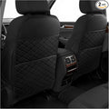 Seat Back Protectors for Kids, Car Kick Mats for Front Seats (Black) | With Large Pocket Organizer, Waterproof, Protects Against Dirt, Scuffs & Scratches, Fits Most Vehicles, 2PCS