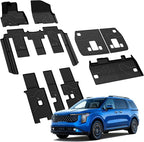 Floor Mats & Backrest Mats & Cargo Mat for Kia Carnival 2026 2025 2024 2023 2022 (Only Fit Gas & 8 Seats), All Weather TPE Custom Fit Floor Liners Full Set Car Mats Trunk Mat Accessories, Black