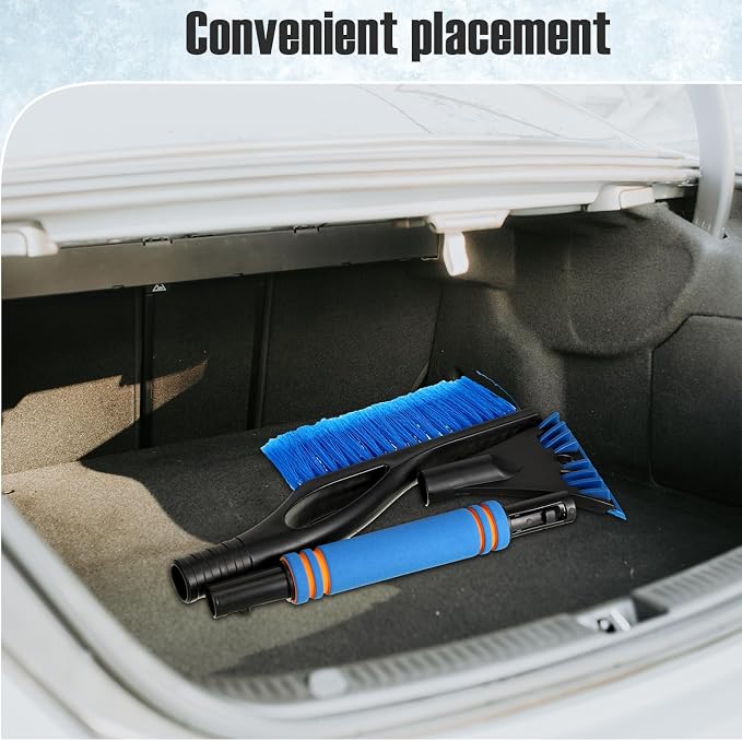 Snow Brush and Ice Scrapers for Car Windshield Detachable Window Snow Scrapers and Brush with Ergonomic Foam Grip Ice Removal Tool for Cars, Trucks, Suvs(Blue)