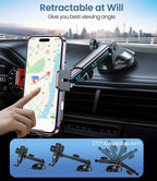 Wireless Car Charger, 15W Fast Charging Auto-Clamping Car Mount Hands-Free Car Charger Mount for Dash Windshield Air Vent Compatible with iPhone 16 15/14/13/12, Samsung S23/S22/S21,red