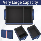 Trunk Organizer for Car, Waterproof Collapsible 3 Compartments Car Organizer, Foldable Storage for Car Accessories, Tools, Sundries for Women Men, Tote Bag (Blue, Standard)