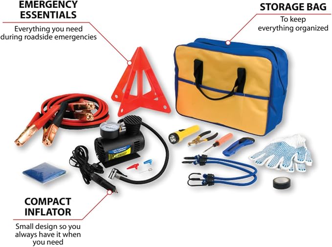 60220 Premium Roadside Emergency Kit With Jumper Cables
