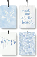 Blue Coastal Car Air Freshener 4 Pcs Coconut Scented, Preppy Blue Bikini Starfish Car Accessories Mirror Decor for Women, Girly Beachy Hanging Air Freshener for Cars Closet Drawer Books