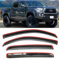 4PCS in-Channel Window Visors Vent Deflectors Compatible with 2016-2023 Toyota Tacoma Double Cab,Smoke Tint Rain Guards for Tacoma 16-23, Extra Durable Vent Guard Shades Car Accessories