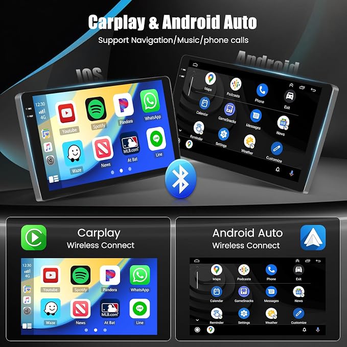 4+128G Android 15 Car Stereo for Hyundai Elantra 2014-2016, 9” Touchscreen Radio with CarPlay, Android Auto, Bluetooth, GPS Navigation, WiFi, DSP, FM, RDS + AHD Backup Camera