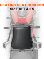 Motorcycle Heated Seat Cushion Electric Heated Seat Pad for Motorcycle, Snowmobile, and ATV with Universal Fit
