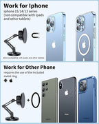 Magnetic Car Phone Holder Mount (360° Rotation) Cell Phone Car Holder, Phone Mount for Car Windshield Dashboard Hand Free Mount for iPhone 17 16 15 14 13 Pro Max All Smartphones