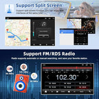 Android 14 Car Radio for Jeep Grand Cherokee 2008-2010 with Wireless CarPlay and Android Auto, 9.7" HD Touch Screen Double Din Car Stereo Head Unit w/GPS Bluetooth WiFi FM RDS SWC Backup Camera, 2+32G