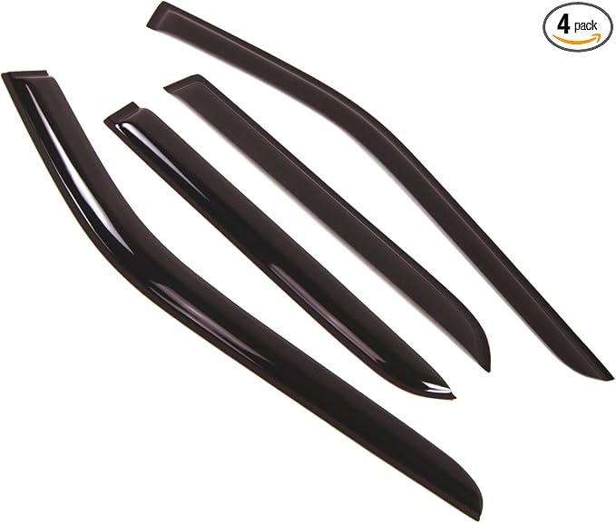 Outside Mount Window Vent Visors Rain Guards Compatible with Ford Explorer 2011-2016 | Side Window Wind Deflectors Rain Shields | Smoke Tinted, 4 Pcs Set, DGWV-157