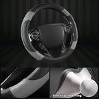 Steering Wheel Cover for Honda Civic(2006-2015),CR-Z, Insight, S2000 (Gray+Black-Small Size)