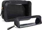 2Pack Clear Makeup Bags, Portable Clear Makeup Brushes Bag Case Travel Car Accessories Essentials,Slim Makeup Pouch for Purse for Women (2Pack-Black Set)