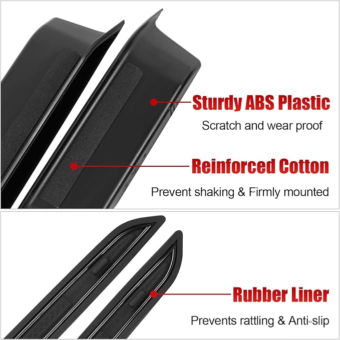 Door Handle Storage Organizer Compatible with 2021-2026 Ford Bronco, Front and Rear Door Grab Handle Pockets Box Insert Tray Interior Accessories