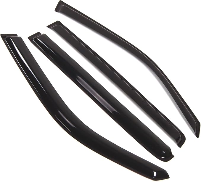 WD2-242 Dark Smoke 4 Pcs Set Window Visor (Outside Mount) Deflector Rain Guard Compatible with 2009-2015 Honda Pilot