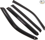 Outside Mount Window Vent Visors Rain Guards Compatible with Honda Pilot 2009-2015 | Side Window Wind Deflectors Rain Shields | Black Tinted, 4 Pcs Set, BGWV-242
