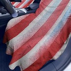 1 Pack Car Towel Seat Covers with Storage Bag, Multifunctional Towel for Gym Outdoor Sport, Picnic, Beach, Pet Dog Travel,Non-Slip Washable Car Seat Protector (Flag Stripes)