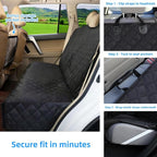 Deluxe More Durable Waterproof Backseat Protector, High Heat Resistant and Nonslip Back Seat Cover for Dogs Kids, Universal Size Fits Cars, Trucks, SUVs