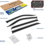 Goodyear Chrome Trim Window Deflectors for Dodge Ram 1500 2019-2026 Crew Cab, Shatterproof Tape-on Rain Guards, Window Visors, Vent Deflector Visor,Car Accessories, 4 pcs - GY008852