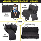Dog Car Seat Cover, X-Large Heavy Duty Pet Seat Cover for Back Seat, Extra Padded Non-Slip Dog Hammock, Water-Resistant Back Seat Protector for Cars Trucks and SUVs (64” W x 60" L)