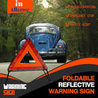 Warning Safety Triangle Kit, Emergency Roadside Warning Reflective Triangle, Foldable with Storage Case for Roadside Breakdowns Emergenc 3 Pack