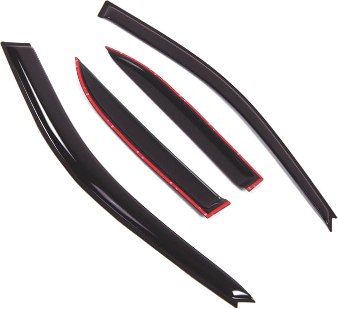 WD2-416 Dark Smoke 4 Pcs Set Window Visor (Outside Mount) Deflector Rain Guard Compatible with 1997-2001 Toyota Camry