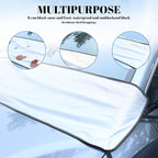 All-Season Car Front Windshield Cover Shade - 66.9"×17.7" Windshield Snow Cover, Snow & Leaf-Proof Windshield Protector, Universal Fit for Dust(Universal Car Leaf Protector)