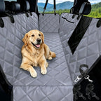 Truck Dog Seat Cover Back Seat | 100% Waterproof & Seat Belt | Pet Hammock for Car Rear Seat Protector with Mesh Window Fits Pickup Ford F-Series/Chevrolet Silverado/Ram/GMC Sierra etc(Gray)