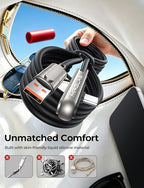 【2026 Upgraded】3-in-1 240W Invisible Stand Fast Charging Cable, Chubby USB A/C to USB C Cable, 90 Degree Type C Charger Cord (4FT) with Built-in Phone Stand, for iPhone 17/16 Pro Max Galaxy S26 Ultra