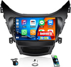 Android 2G+64G Car Radio for Hyundai Elantra 2011 2012 2013 Car Stereo 9 Inch HD 1080P Touch Screen Upgrade with Carplay Android Auto Mirror Link GPS Navigation WiFi FM RDS Backup Camera SWC