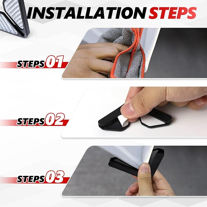 2PCS Carbon Fiber Auto Door Edge Guards, Universal Car Door Corner Protectors, Anti-Collision, PVC, Silver
