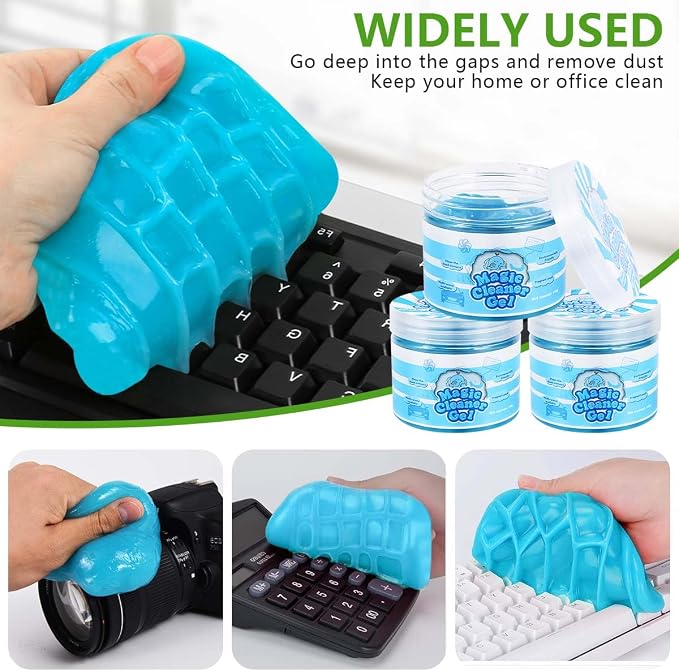 2 Pack Car Cleaning Gel Slime Clean Putty Dust Remover Car Interior Cleaner Kit Supplies Accessories Auto Detailing Tools for Air Vents Consoles Cup Holders Keyboards Notebook Camera