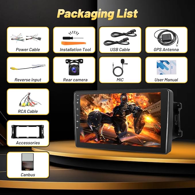 Car Radio Stereo for Jeep Wrangler JK 2007-2018 Compass Grand Cherokee Dodge Ram with Carplay/Android Auto Upgrade 2GB+64GB