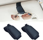 2 Packs Magnetic Sunglass Holder for Car Visor (Black) | Magnetic Interior Car Accessories