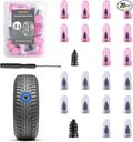 21 PCS Tire Repair Rubber Nail Kit, Premium Spiral Screw-in Tire Plugs with 2 Sizes, Emergency Roadside Flat Tire Fix Tool for Car Truck Motorcycle Tractor ATV SUV (20 PCS + 1PC Screwdriver)