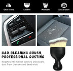 2 PCS Car Detailing Brush, Curved Soft Bristles Auto Removal Dust Collectors, Universal Vehicle Dashboard, Air Conditioner Vents etc Interior Cleaning Tool Accessories (Beige)