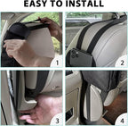 Car Seat Side Organizer, Front Seat Side Hanging Bag with Mesh Net Pockets, Multi-Pocket Vehicle Stuff Holder for Mobile Phone Wallet Drink, Universal Car Accessories