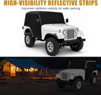 600D Cab Cover Windproof Sunshade Cover Compatible with Jeep Wrangler CJ5 1976-1986 2 Door, 6-Layer Protection Frost Wiper & Mirror Covers Protect from Sunshine, UV, Snow, Rain
