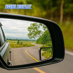 2PCS Car Fan Shaped Blind Spot Mirrors, HD Glass Wide Angle Car Side Mirrors with Housing, Self-Adhesive Adjustable Convex Rearview Mirror, Vehicle Parking Safety Accessories (Black)
